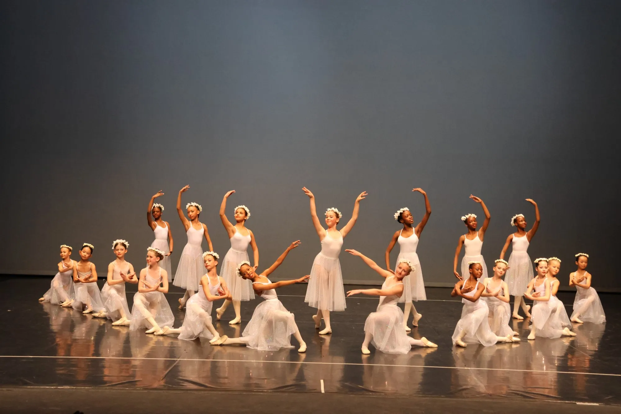 A male and female ballet dancer perform a duet on stage together as part of YRBC's 2024 Aspirations Gala.