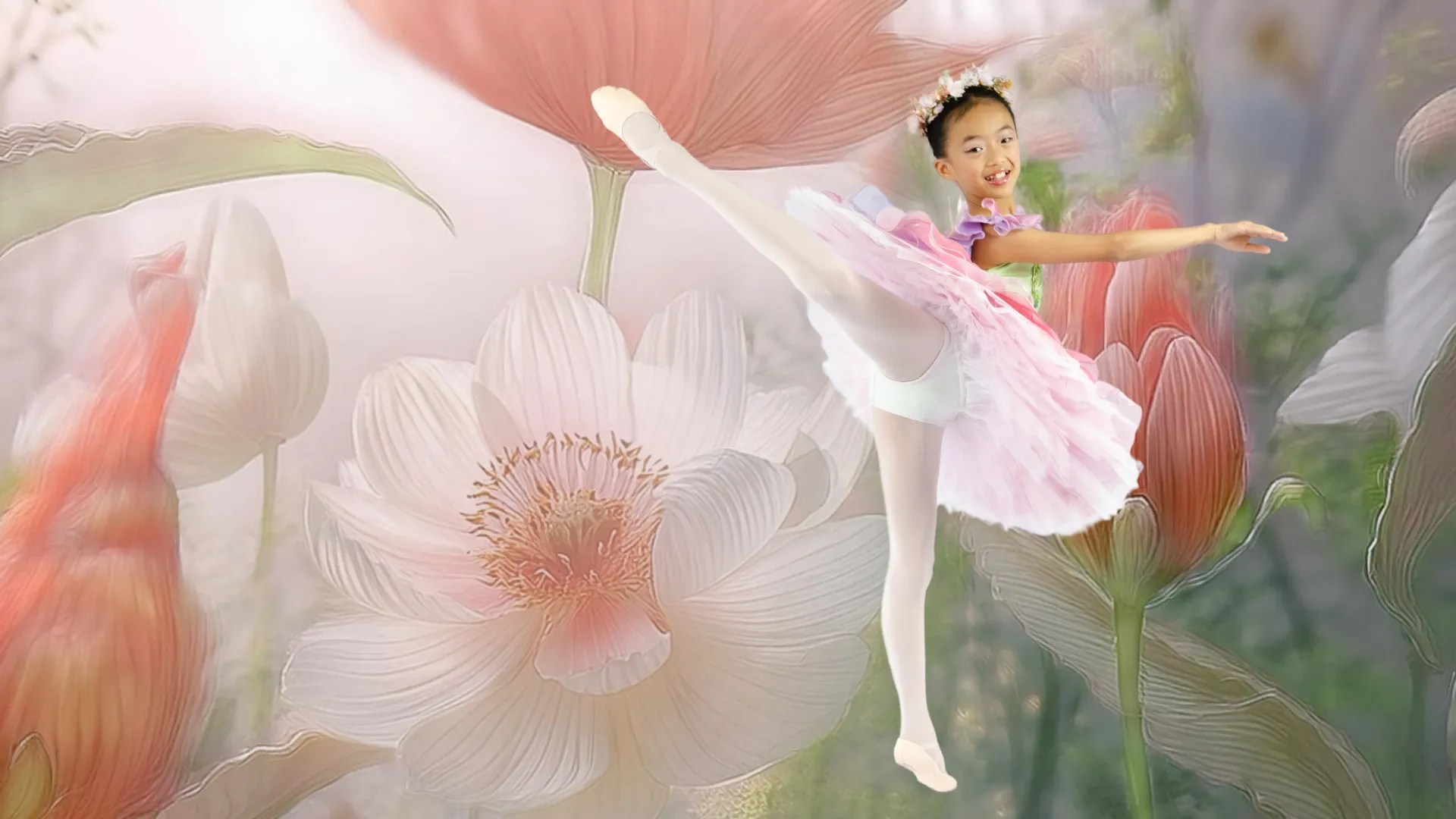 Two dancers performing a duet as part of YRBC's 2023 production of The Sleeping Beauty ballet.